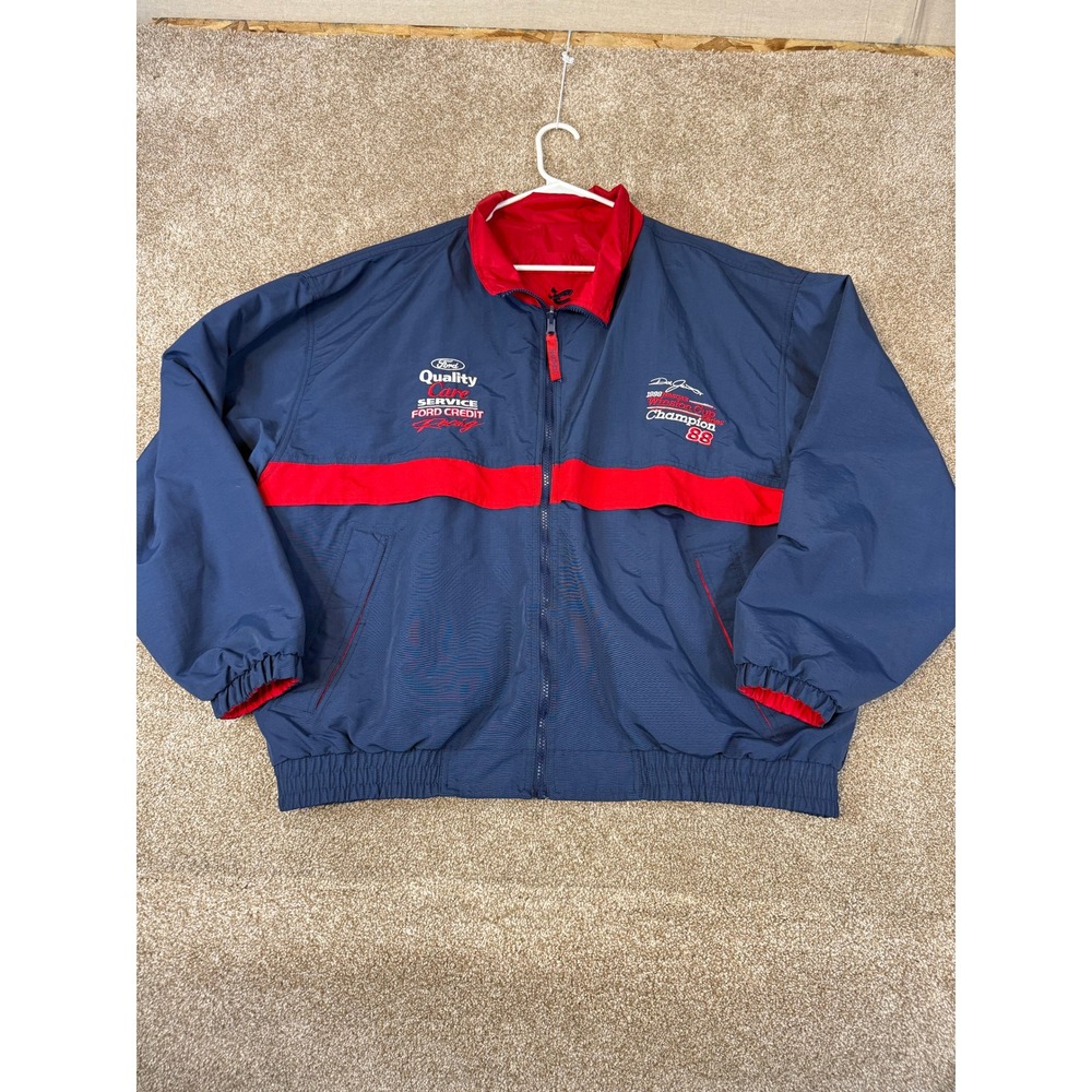 VTG NASCAR Jacket Mens Dale Jarrett 1999 Winston Cup Champion 90s Ford Retro M L